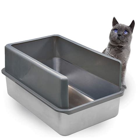 stainless steel covered cat litter box|extra large stainless steel cat litter box.